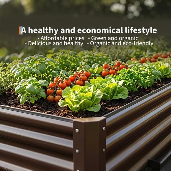 Garvee 2 Pack Tall 4 x 2 Ft Galvanized Steel Raised Garden Bed, Outdoor Above Ground Planter Box for Vegetables and Flowers, Metal Raised Bed for Gardening