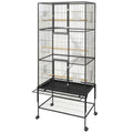 Garvee Spacious 69-Inch Extra Large Metal Bird Cage – Rolling Stand, Flight Aviary for Parrots, Cockatiels, Conures, Parakeets, Budgies, Finches – Detachable Tray, Easy Cleaning – Black