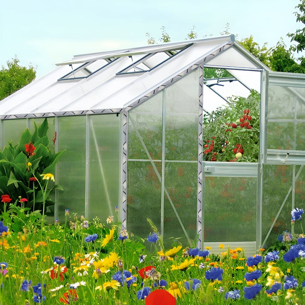 Garvee 20-Set 6.6 ft Greenhouse Spring Wire and Lock Channel Kit, 1 mm Aluminum U-Channels with PVC-Coated Wires for Poly Film, Shade Cloth and Netting