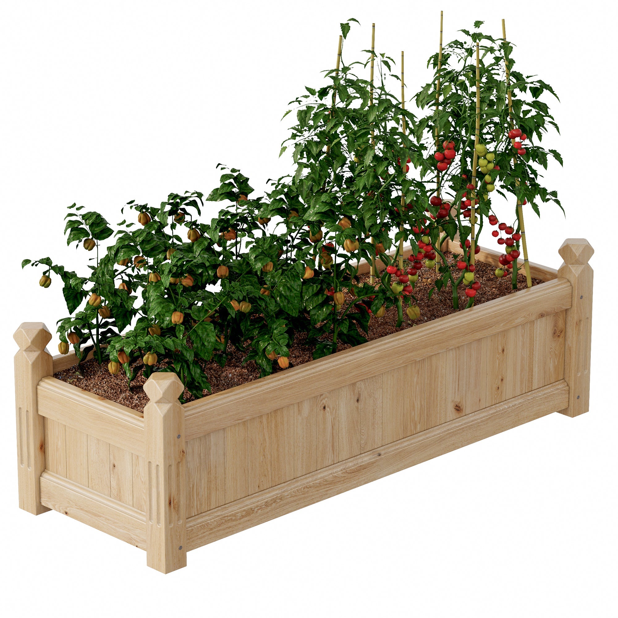 Garvee 43" x 15" x 13" Sturdy Fir Wood Raised Garden Bed – Large Rectangular Outdoor Planter Box for Vegetables, Herbs, Flowers – Easy Tool-Included Assembly, Ideal for Patio, Balcony, Backyard, Yellow