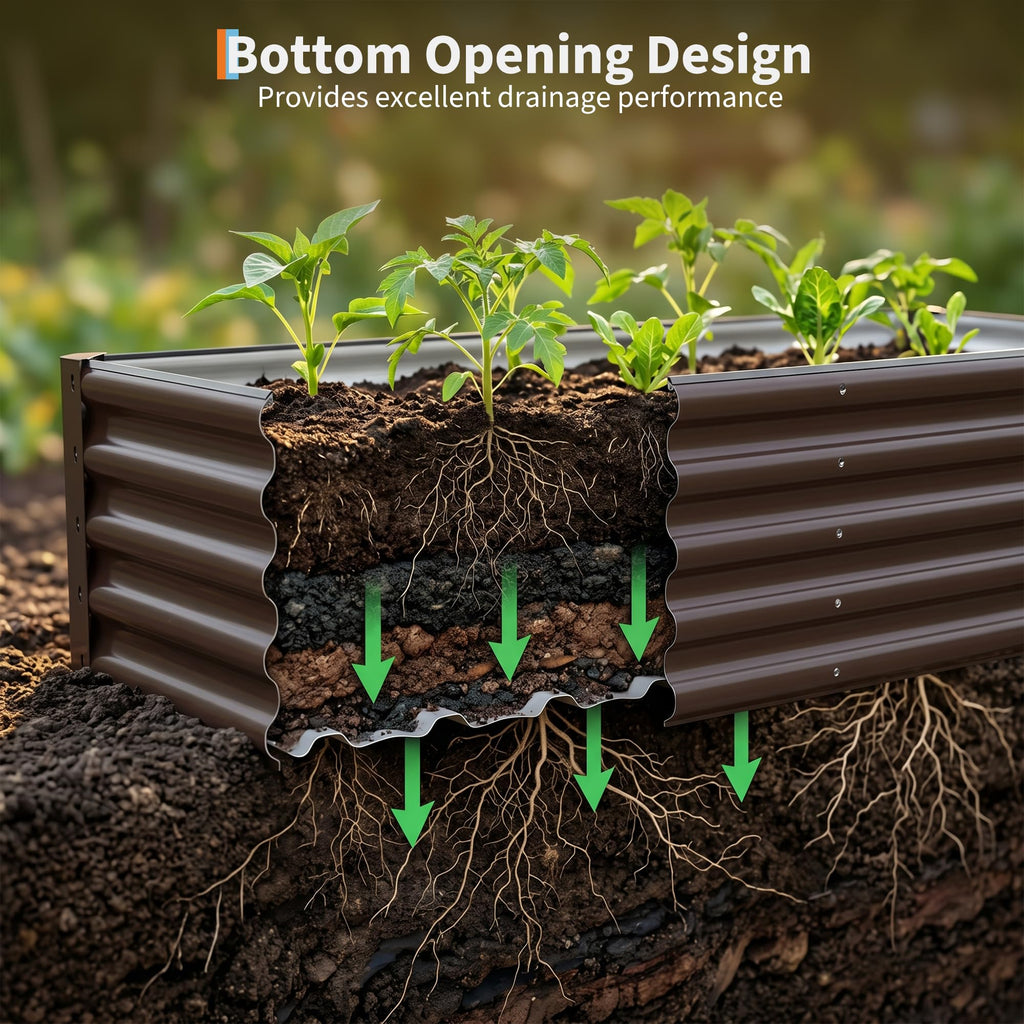 Garvee 2 Pack Tall 4 x 2 Ft Galvanized Steel Raised Garden Bed, Outdoor Above Ground Planter Box for Vegetables and Flowers, Metal Raised Bed for Gardening