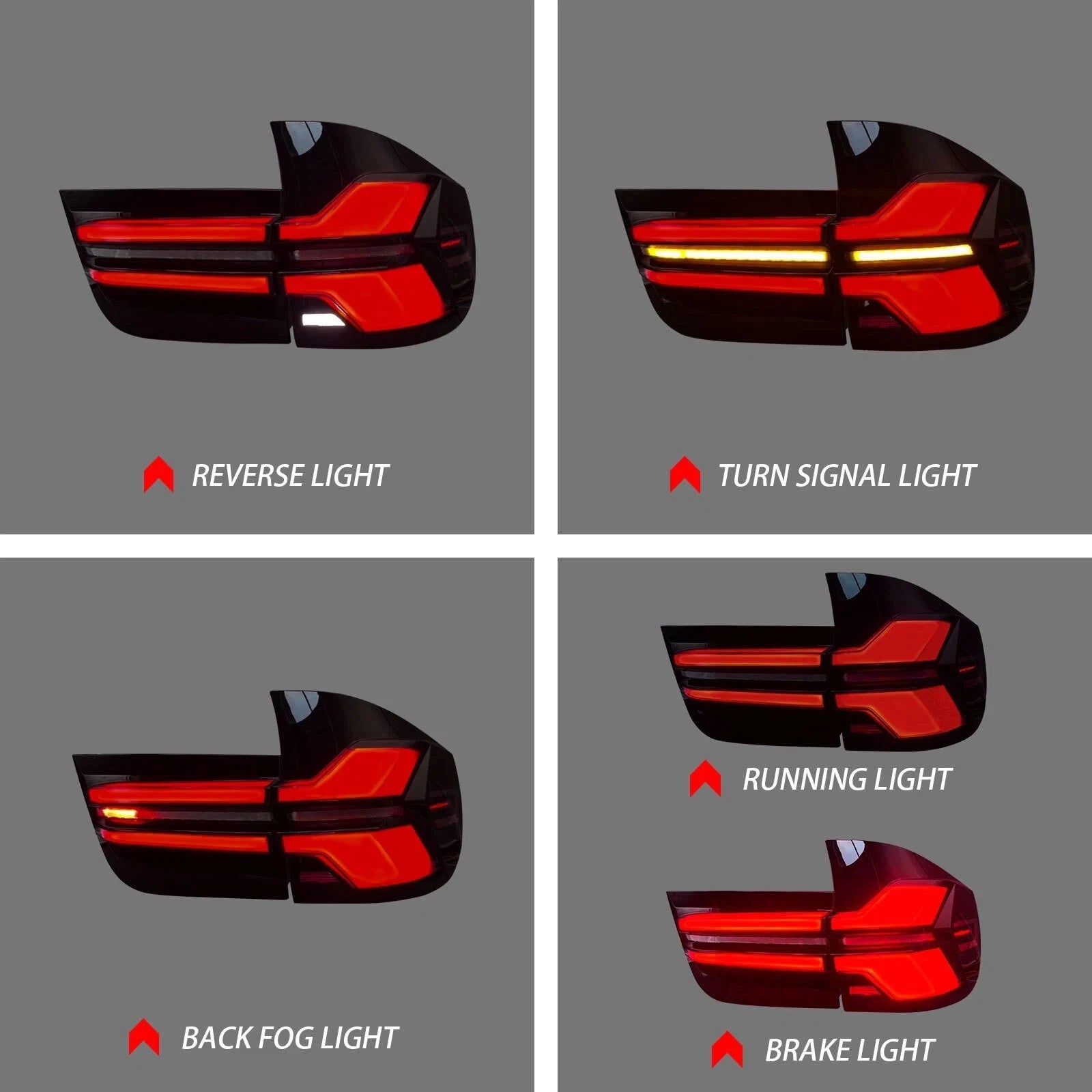Garvee 2X LED Tail Lights Rear Turn Signal Lamps For BMW X5 E70 2007-2013 Left & Right