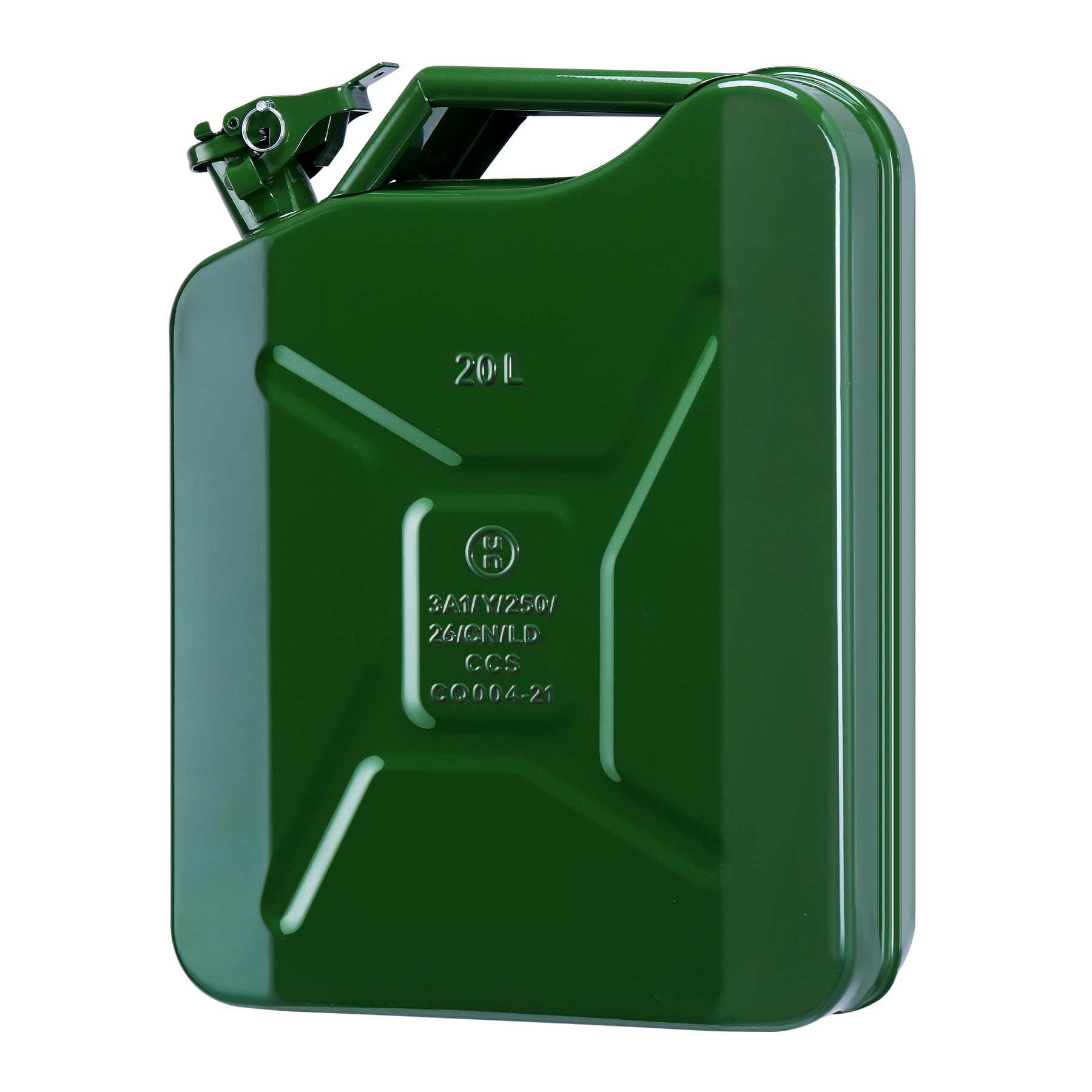 Garvee Metal Gas Can - 20L (5.3 Gallon) Jerry Can Style, Leak-Proof, Heavy-Duty Cold-Rolled Steel, Rust-Proof and Portable for Vehicles, Farms, and Overlanding, Green