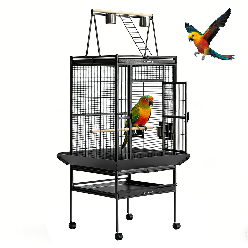 Garvee 60"h Large Bird Cage, Rolling Play Top Parakeet Cage, Big Bird Cages for Parrots, Parakeets, Cockatiels, Conures, Budgie, Lovebird