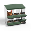 Garvee 6-Hole Chicken Nesting Box Metal Coop with Roll Away Design & Ventilation Holes Galvanized Steel Removable Lid Green for Backyard & Small Farms
