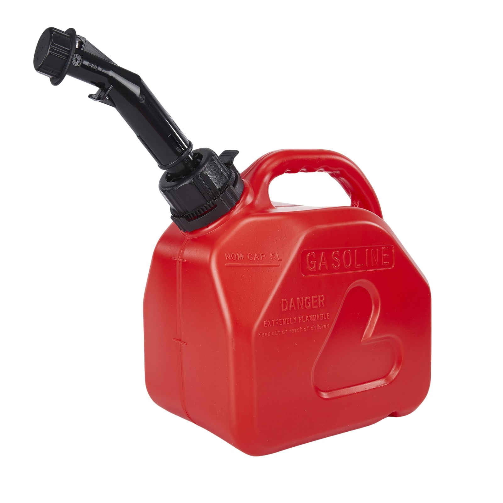 Garvee Portable Fuel Tank 5L (1.32 Gallon) for Gas & Fuel - Transfer Hose, Nozzle, Child-Resistant Lock, Anti-Spill, Rapid-Dispense Nozzle - Mobile Storage for Boats, Docks, Garage, Farm - US Market Only