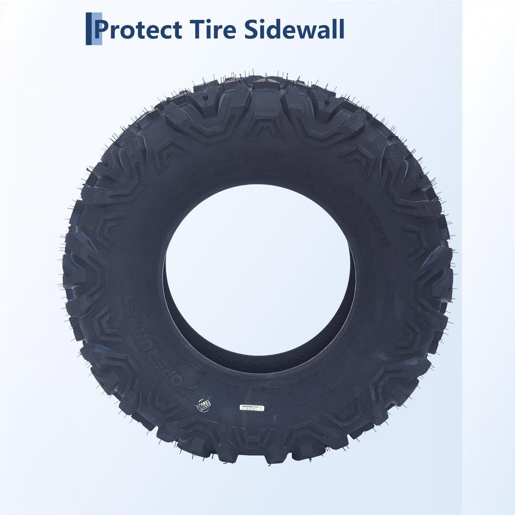 Garvee Superior Off-Road Traction ATV/UTV Tire Set - 25x8x12, 6PR Tubeless, Deep 15mm Step, Puncture & Abrasion Resistant, For Mud, Sand & Trail, Fits Polaris Ranger, Utility Farm Vehicles