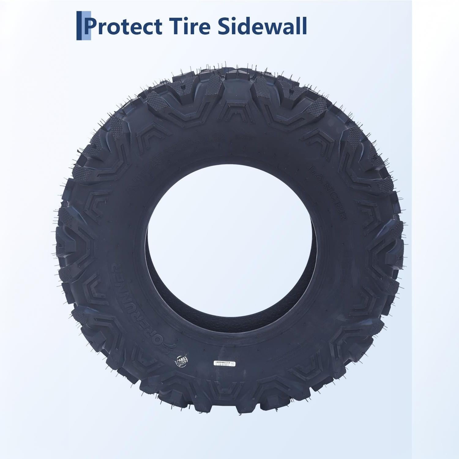 Garvee Superior Off-Road Traction ATV/UTV Tire Set - 25x8x12, 6PR Tubeless, Deep 15mm Step, Puncture & Abrasion Resistant, For Mud, Sand & Trail, Fits Polaris Ranger, Utility Farm Vehicles