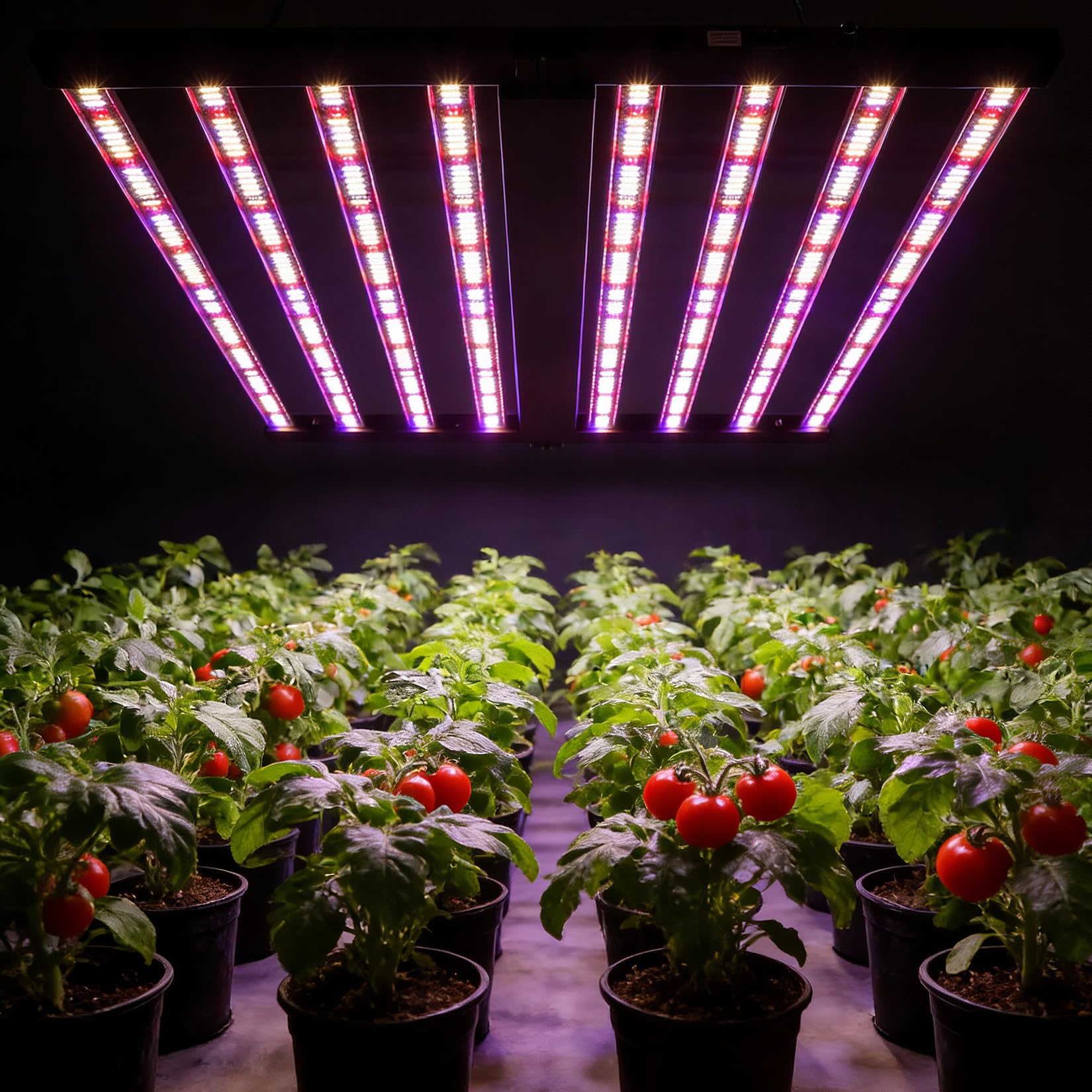 Garvee 720w 8-Bar LED Grow Light with Dimmable Full Spectrum - Foldable Design for 4x4Ft Coverage - 120v Commercial Plant Growing Lamp for Indoor Gardens & Vertical Farming