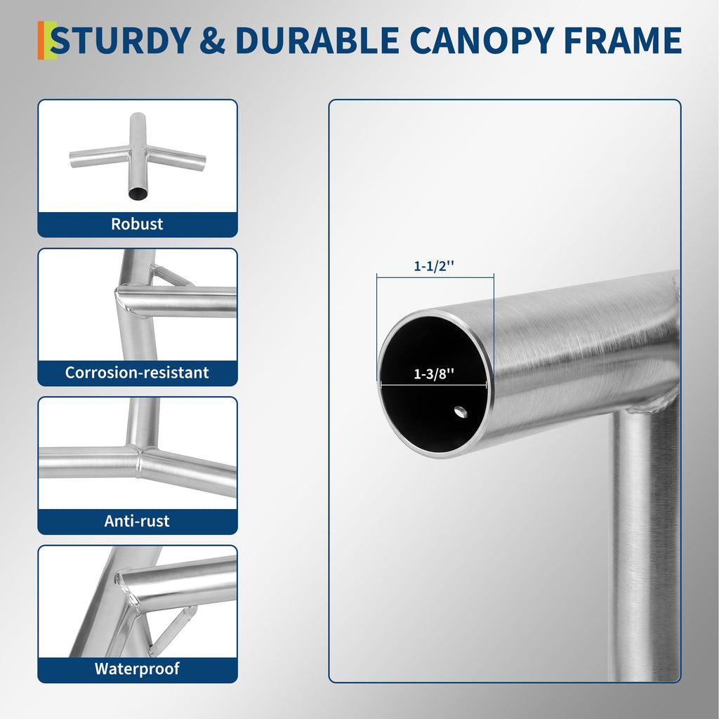 Garvee Carport Connector Kit for DIY Slant-Roof Shelters, Galvanized Steel Canopy Brackets for 8-Leg Frames, Sheds and Outdoor Projects