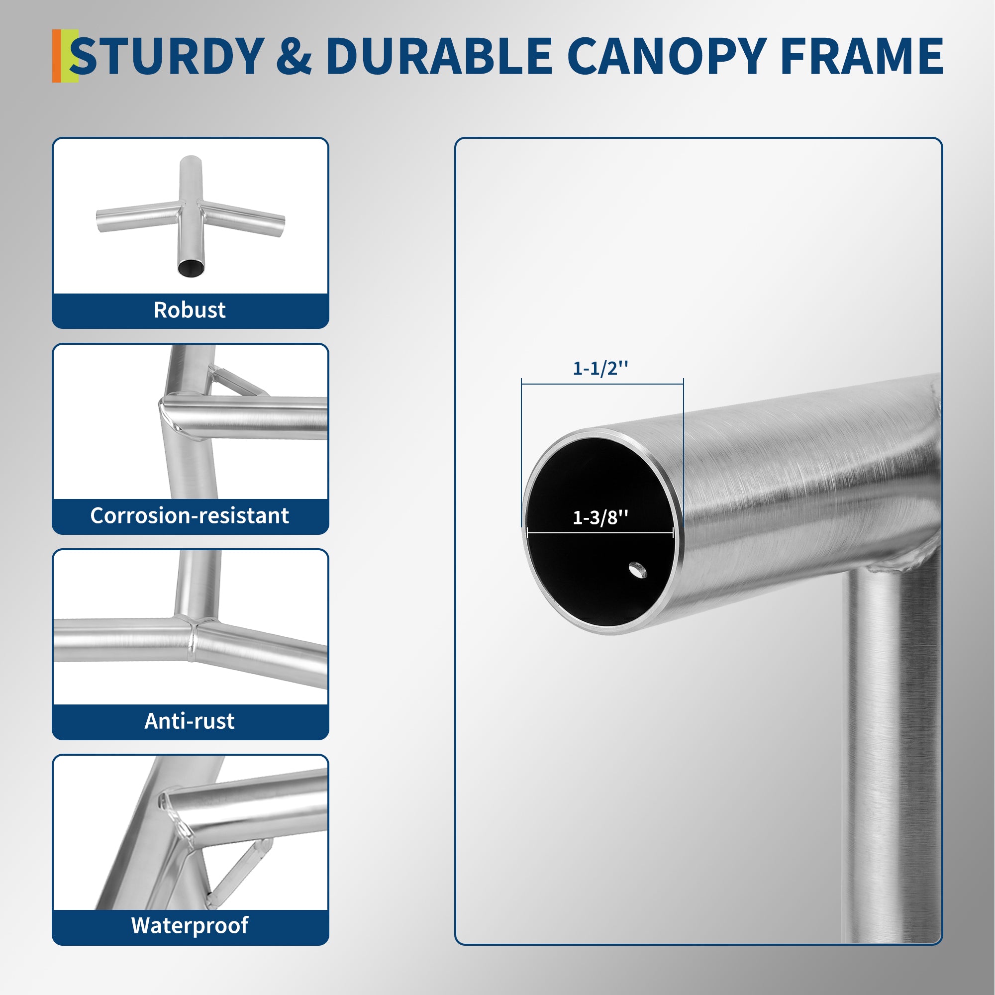 Garvee Carport Connector Kit for DIY Slant-Roof Shelters, Galvanized Steel Canopy Brackets for 8-Leg Frames, Sheds and Outdoor Projects