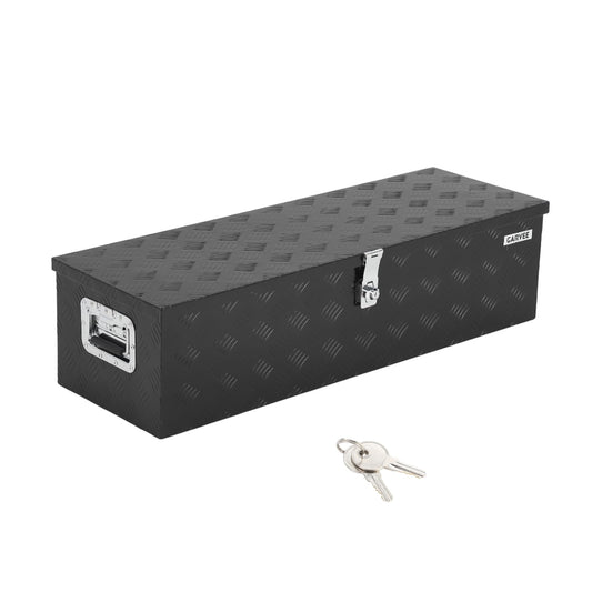 Garvee 39"X13"X10" Aluminum Truck Bed Tool Box with Lock and Keys, Heavy Duty Diamond Plate, Weather-Resistant, Side Handles, 39x13x10 in, Black, for Pickup Trucks and Trailers
