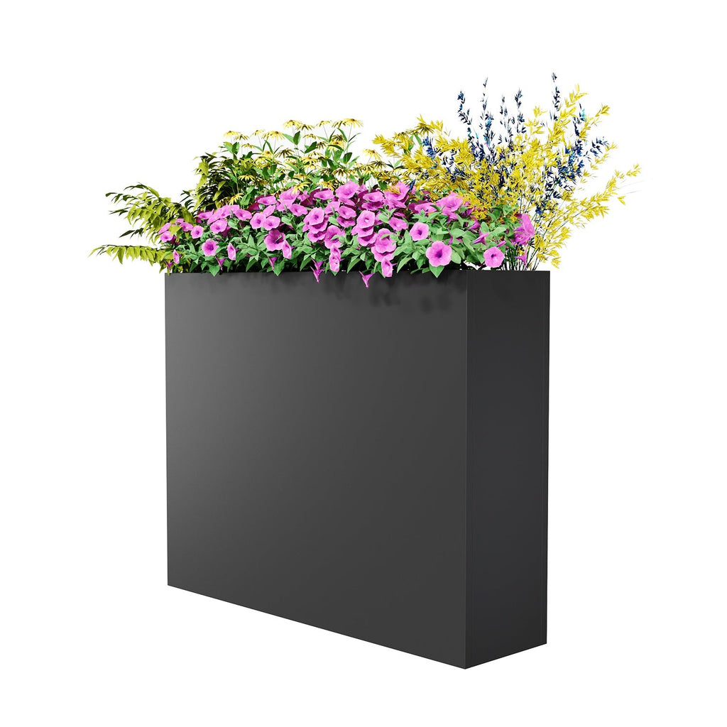 Garvee 38" x 10" x 30" Raised Garden Bed Planter, Heavy Duty Carbon Steel Elevated Planter Box with Removable Divider, Drainage Holes & Rust-Resistant Coating for Yard, Patio, Balcony & Garden, Black