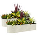 Garvee 2 Pack 8' X 4' X 1.5' Rust-Resistant Galvanized Raised Garden Beds – Metal Planter Boxes, Durable, Easy Assembly, Ergonomic Tall Design, for Vegetables, Flowers & Herbs – Beige, Upgraded with Anti-Cut Strips