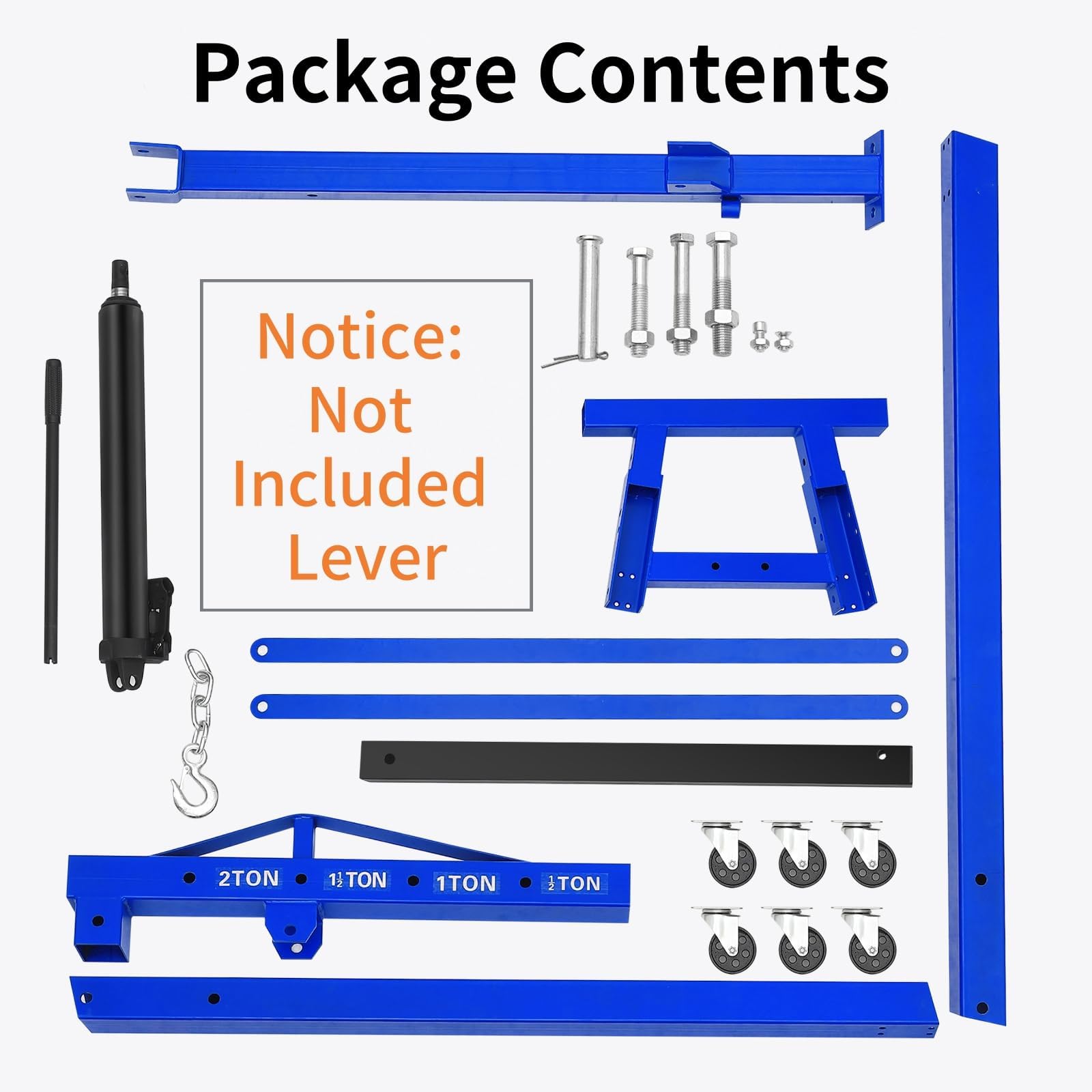 Garvee 2-Ton Folding Engine Hoist 4400 Lbs Hydraulic Lift High-Strength Steel Foldable Design 6 Casters Garage Workshop