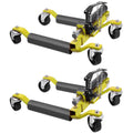 Garvee Hydraulic Car Wheel Dolly Set – 1500 lbs Capacity – Vehicle Positioning Jack – Heavy Duty for Truck, RV, Trailer – 2-Piece, Yellow, Top-Mounted Oil Cylinder