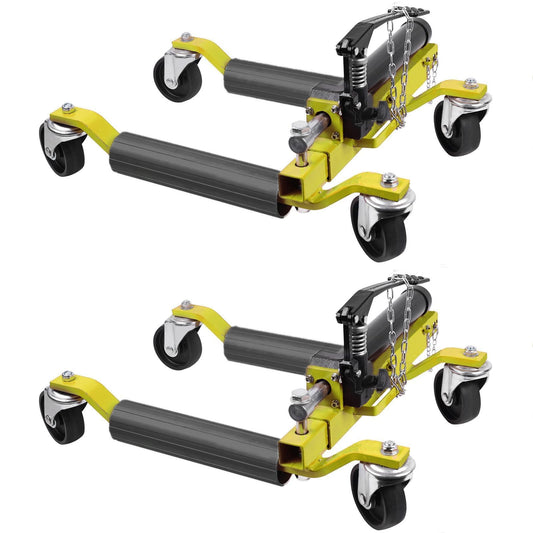 Garvee Hydraulic Car Wheel Dolly Set – 1500 lbs Capacity – Vehicle Positioning Jack – Heavy Duty for Truck, RV, Trailer – 2-Piece, Yellow, Top-Mounted Oil Cylinder