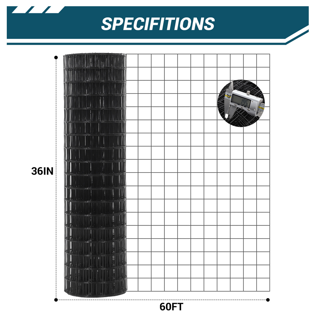 Garvee Cattle Farm Fence Galvanized 16GA 2x2 Inch Mesh Durable Rustproof Metal Wire Roll for Garden Yard Poultry Protection
