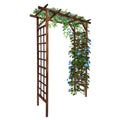 Garvee 85-Inch Wooden Garden Arbor Trellis, Fir Wood Flat-Top Pergola for Climbing Plants, Wedding, Patio, Lawn & Backyard, Dark Brown