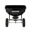 Garvee 130 lb Tow-Behind Broadcast Spreader, Heavy-Duty Lawn & Garden Spreader with 0–12 ft Coverage, Universal Hitch, 13" Pneumatic Tires & 20-Level Flow Control for ATV, UTV & Riding Mower, Black