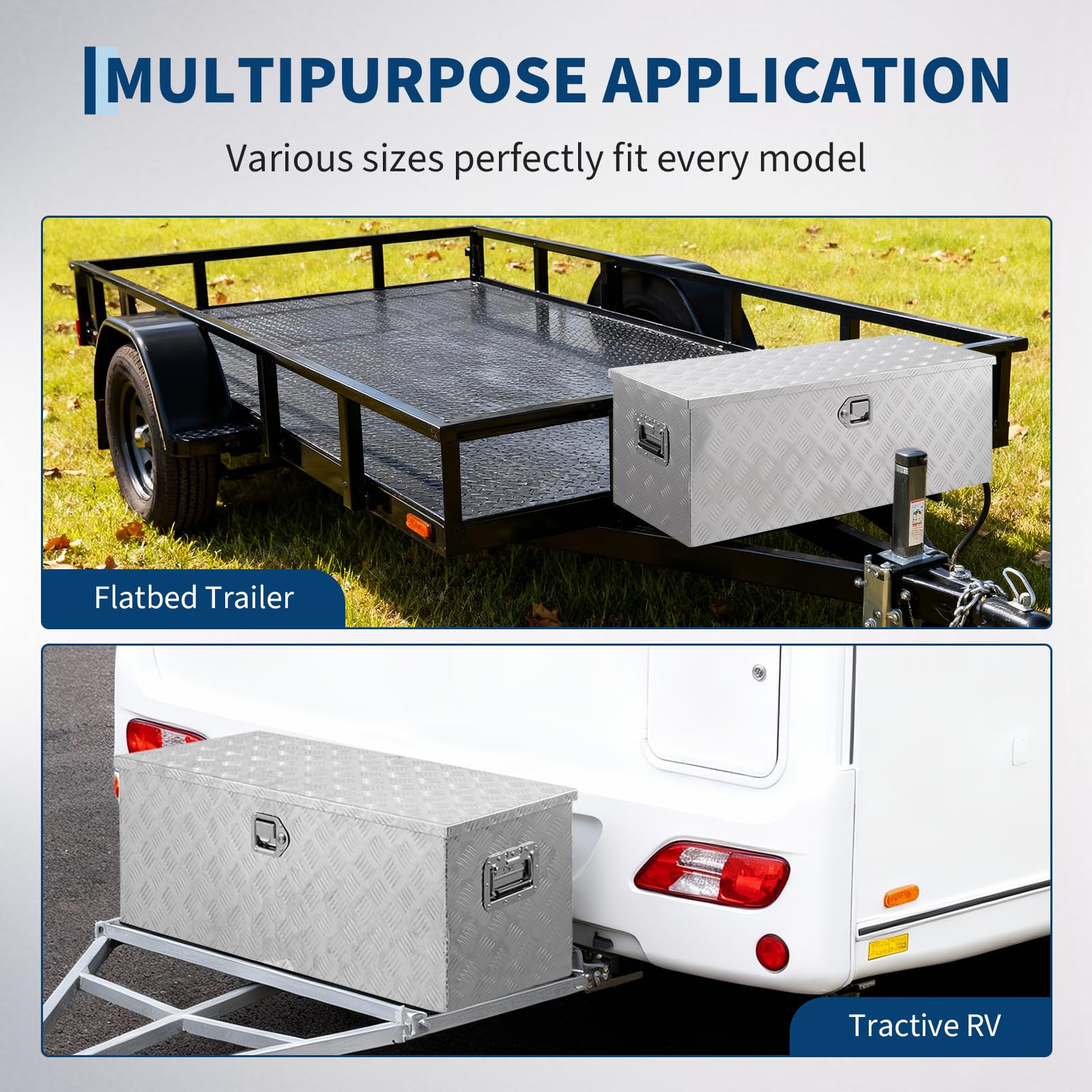 Garvee 30"x15"x15" Aluminum Truck Bed Tool Box, Weatherproof Storage Chest with Lock & Keys, Side Handles, Gas Strut Lid, Large-Capacity Heavy-Duty Organizer for Pickup, Trailer, and RV, Silver