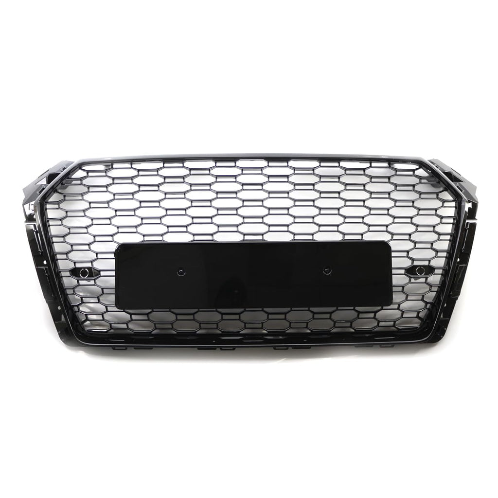 Garvee Front Grille & Fog Light Bezels for 2018-2020 Audi A4L S-Line European Spec, Honeycomb Mesh, Gloss Black ABS, Direct Fit, UV Resistant, Sporty Upgrade