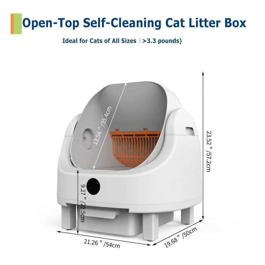 Garvee Self Cleaning Litter Box, Automatic Litter Box for Multiple Cats, Open-Top Robot with APP Control & Real-Time Monitor, Odor Control for Multiple Cats, 9L Capacity, Infrared Safety Sensor
