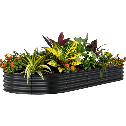 Garvee 6' X 3' X 1' Galvanized Raised Garden Bed, Metal Planter Box for Vegetables & Flowers, Rust-Resistant, Easy Assembly, Ideal for Patio & Garden