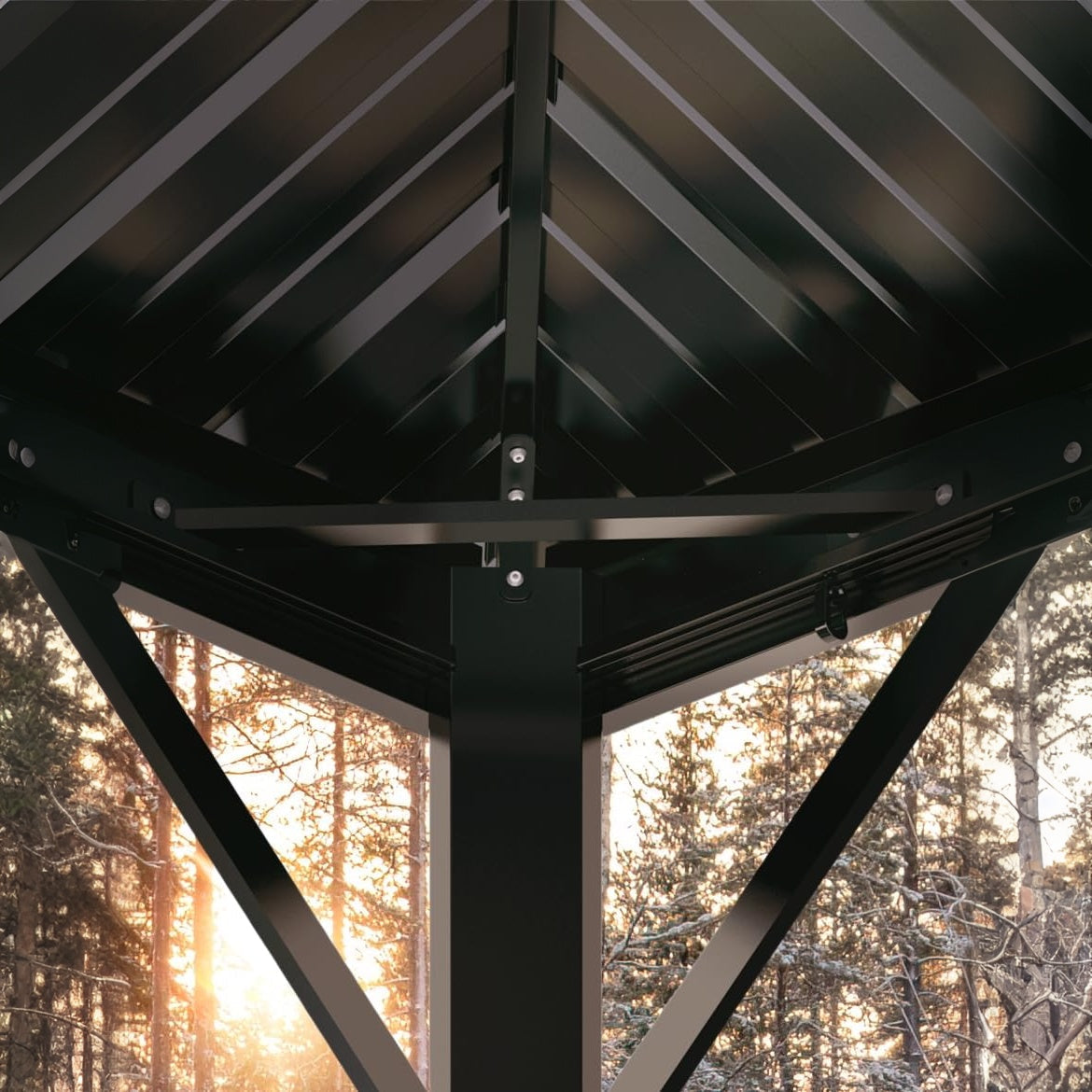 Garvee Hardtop Gazebo 12 ft x14 ft for All Weather, with Double Metal Roof, Aluminum Alloy Frame, Net, and Curtain, Permanent Building for Patio, Deck, Backyard, Lawn, and Garden, Khaki