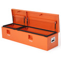 Garvee 56"X16"X14" Heavy Duty Steel Truck Bed Tool Box – Double Lid, Grooved Weatherproof Metal Chest with T-Handle & Side Handle, Durable Organizer for Pickup Truck, RV, Trailer, Front Double, Orange