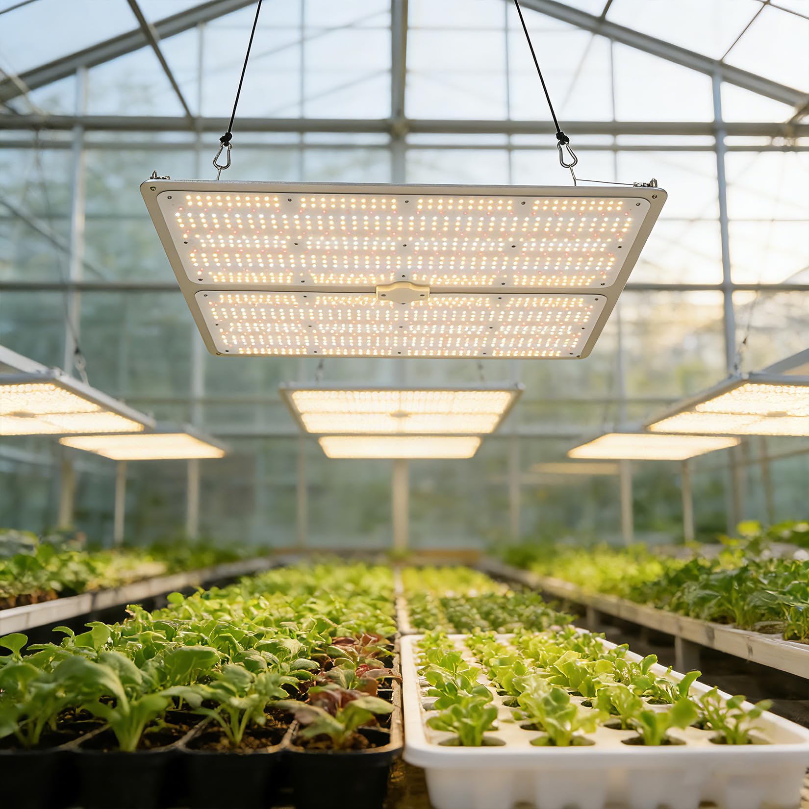 Garvee 400W LED Grow Light Full Spectrum with Red & IR, Dimmable Quantum Board Plant Light for Indoor Plants Seedling, Veg and Bloom, 23.62×23.62in, 120V US Plug