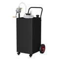 Garvee 30 Gallon Portable Fuel Caddy Gasoline Diesel Storage Tank with Manual Two-Way Pump Carbon Steel Anti-Static Clamp Black for Cars Boats ATVs, Black