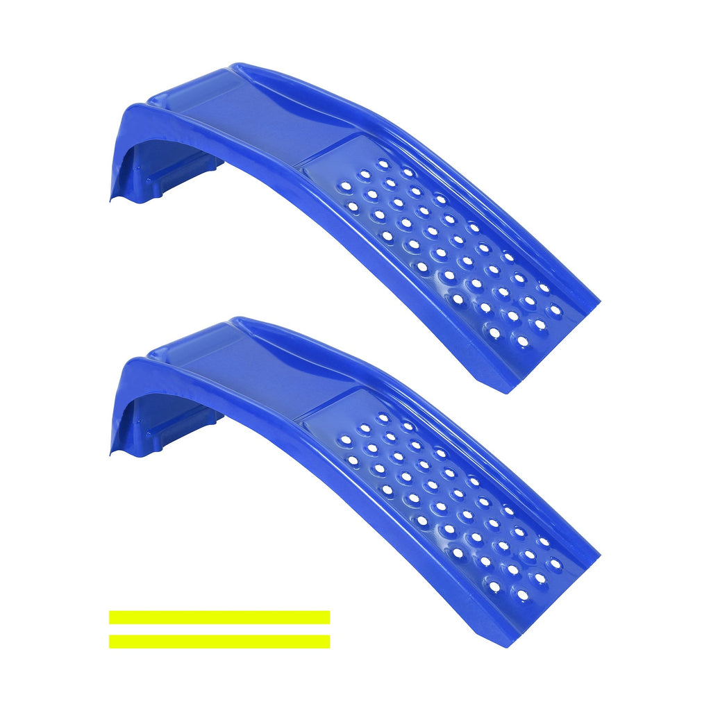 Garvee Heavy Duty 8 Inch Lift Sturdy Steel Car Ramps, 8000 lbs Capacity – Vehicle Service Ramps for Cars, Trucks, SUVs – Oil Change, Repair, Maintenance – 2 Pack – Blue