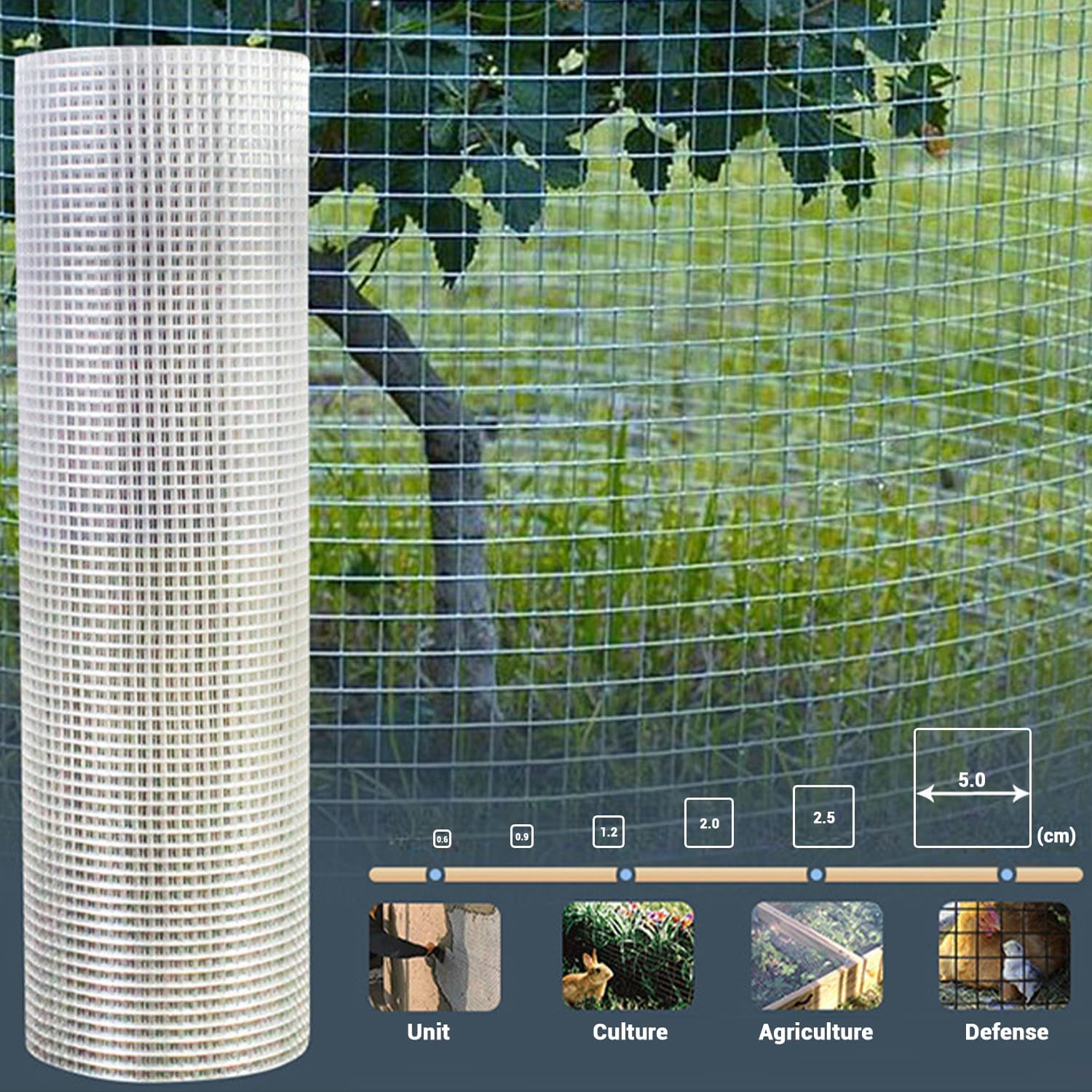 Garvee Galvanized Chicken Fence Wire Mesh Roll - 40" x 100" Hardware Cloth with 0.9mm Thickened Wire & 25mm Mesh for Garden Beds, Chicken Coops, and Animal Enclosures