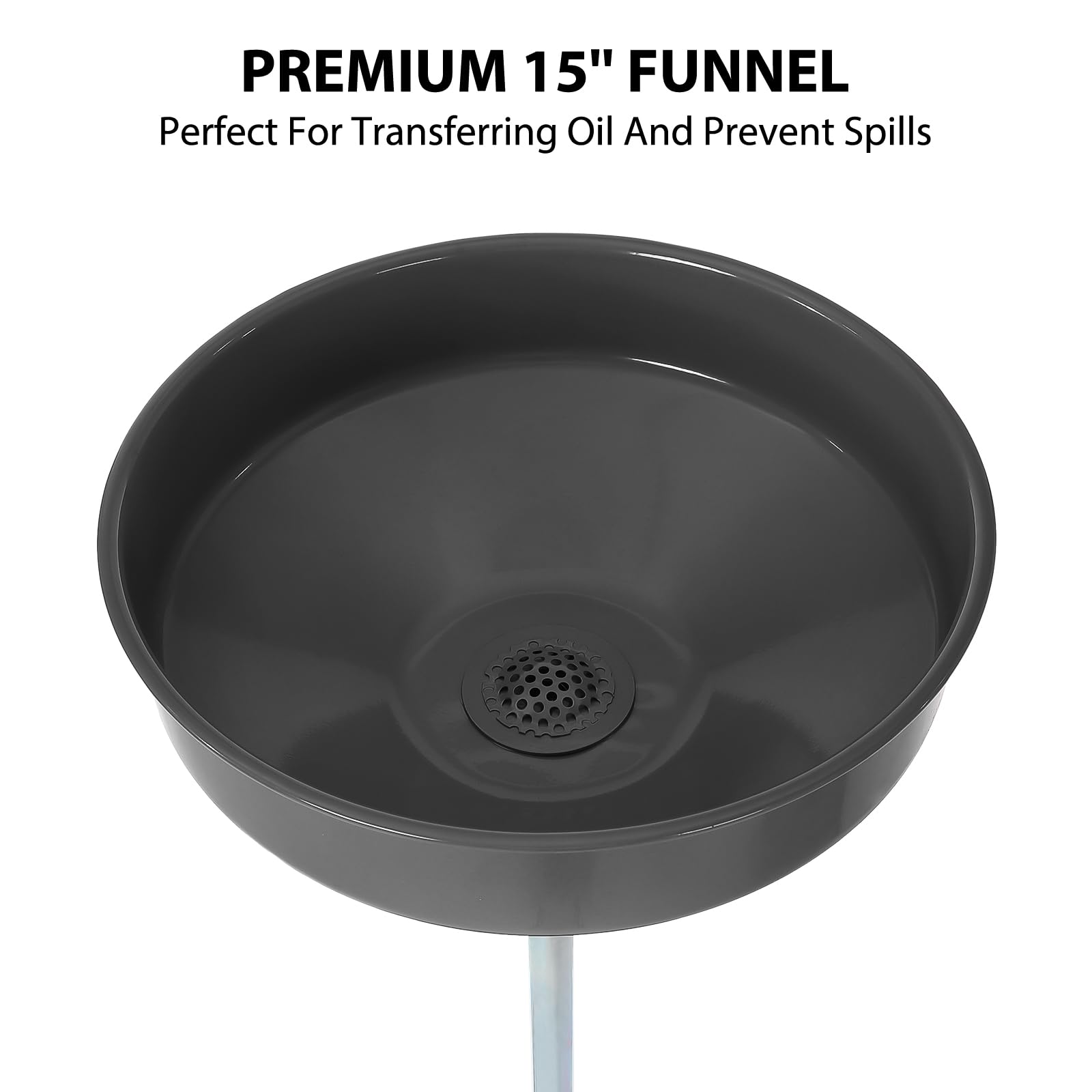 Garvee 20 Gallon Oil Drain Tank Portable Air Operated Drainer Adjustable Funnel Height Steel with Wheels Toolbox for Auto Repair Shops, Black