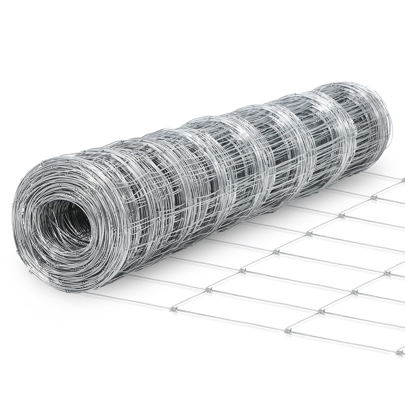 Garvee 4ft x 328f Duty Galvanized Metal Wire Mesh Fence – High Strength, Weather Resistant Livestock Field Fencing – Durable Zinc Coated for Cattle, Deer, Goat, Hog, Sheep and Animal Protection, Silver, 1.6±0.2mm