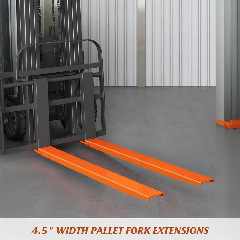 Garvee 60" × 4.5" Forklift Extensions, 4600 lb Steel Pallet Fork Sleeves for Warehouse and Farm