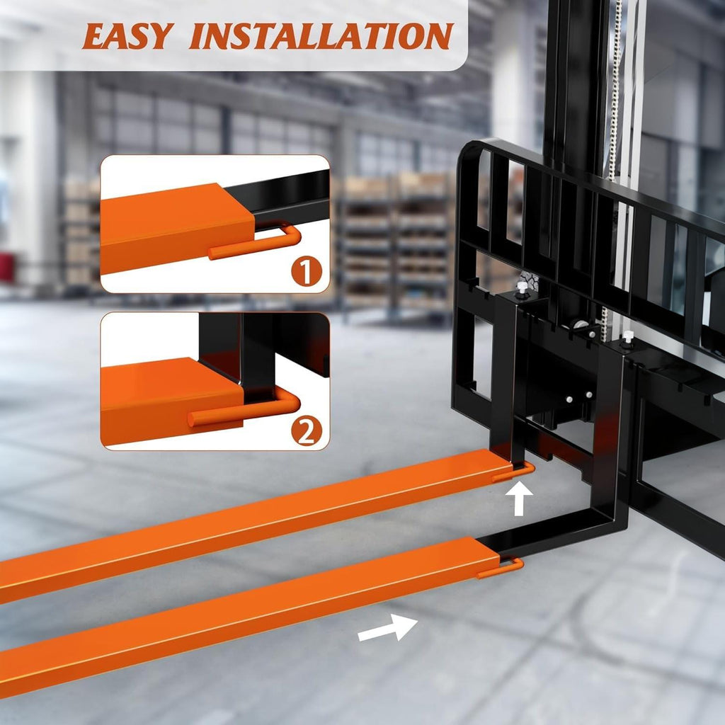Garvee 72" × 4.5" Forklift Extensions, 4600 lb Steel Pallet Fork Sleeves, 1 Pair for Forklift, Orange