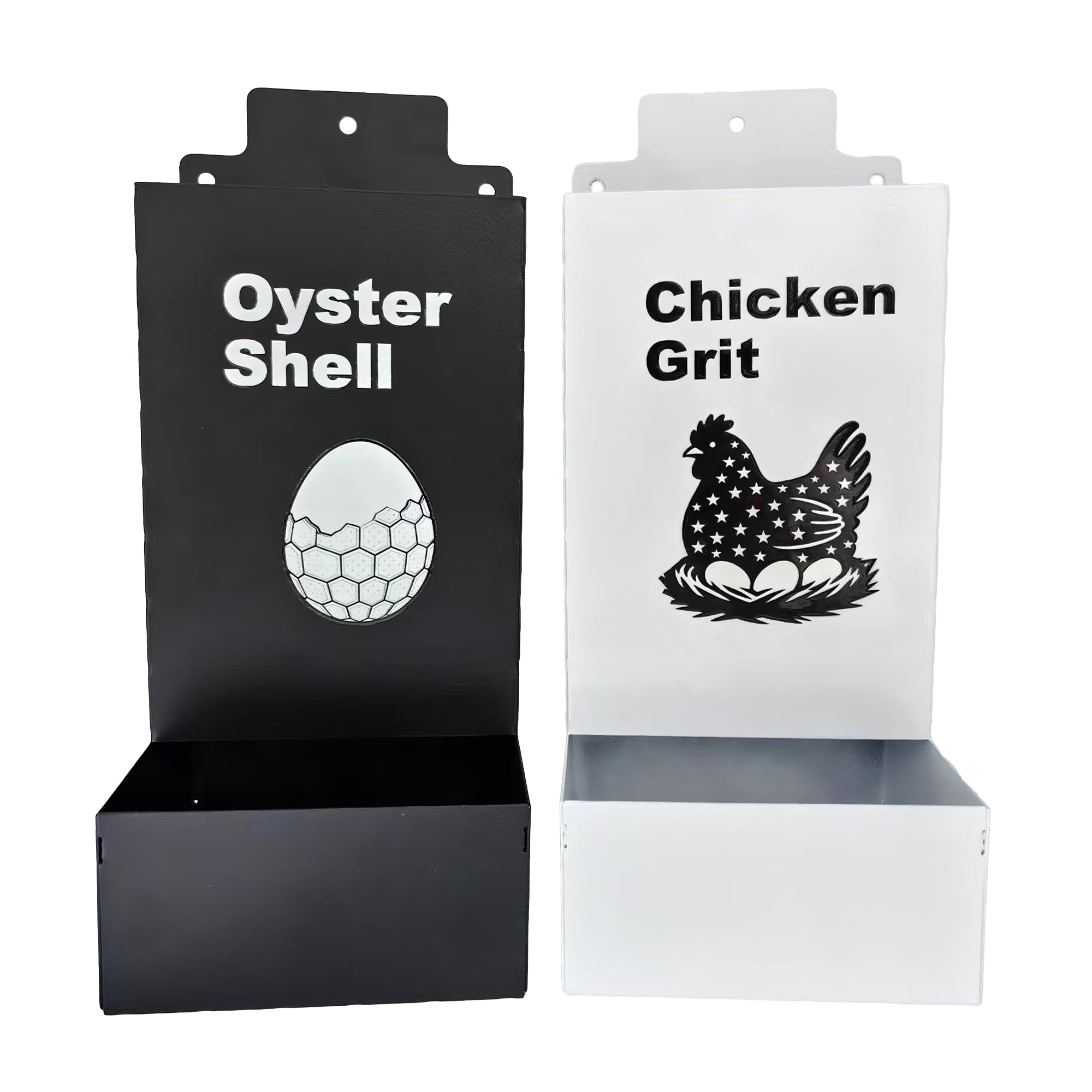 Garvee 9.8" Metal Poultry Supplement Feeders, 2PCS Anti-Waste Chicken Grit Feeder for Coop Fence