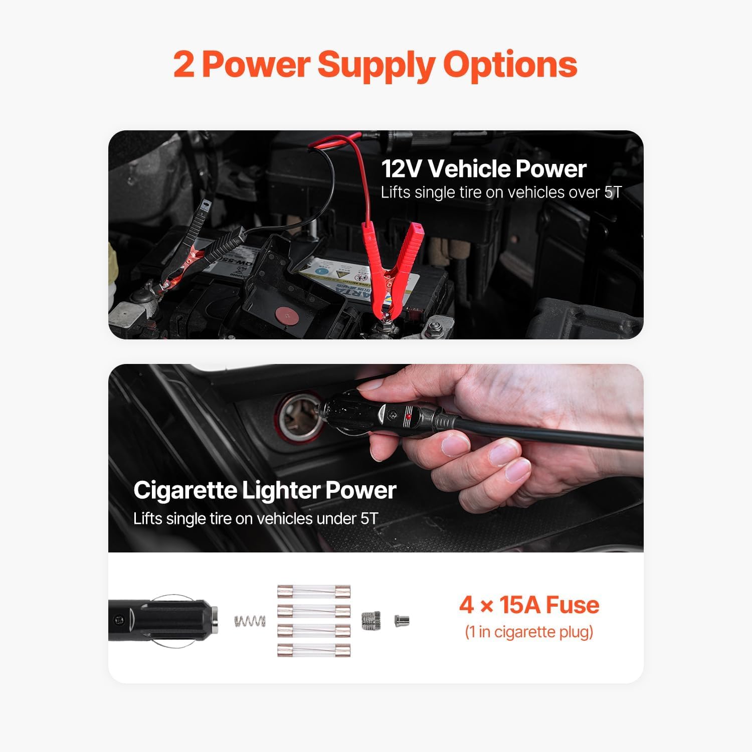 Garvee 5-Ton Electric Hydraulic Car Jack, Portable Vehicle Lift with Built-in Tire Inflator Pump & LED Light for Sedan, SUV, MPV, and Truck - Lifting Range 155-450mm, Ideal for Urgent Tire Changes & Repairs