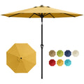 Garvee 9FT Yellow Outdoor Patio Umbrella - Market Table Parasol with Smooth Crank Lift, Push Button Tilt & 8 Sturdy Ribs, UV Protection, Waterproof Sunshade for Pool, Deck, Yard, Garden