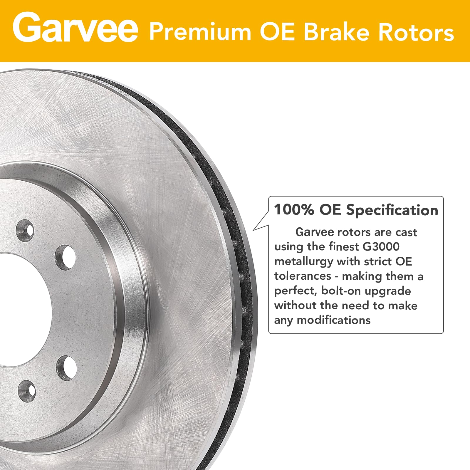 GarveeRear Brake Rotors, Disc Brake Rotor for 2007-2017 Wrangler 2018 Wrangler JK