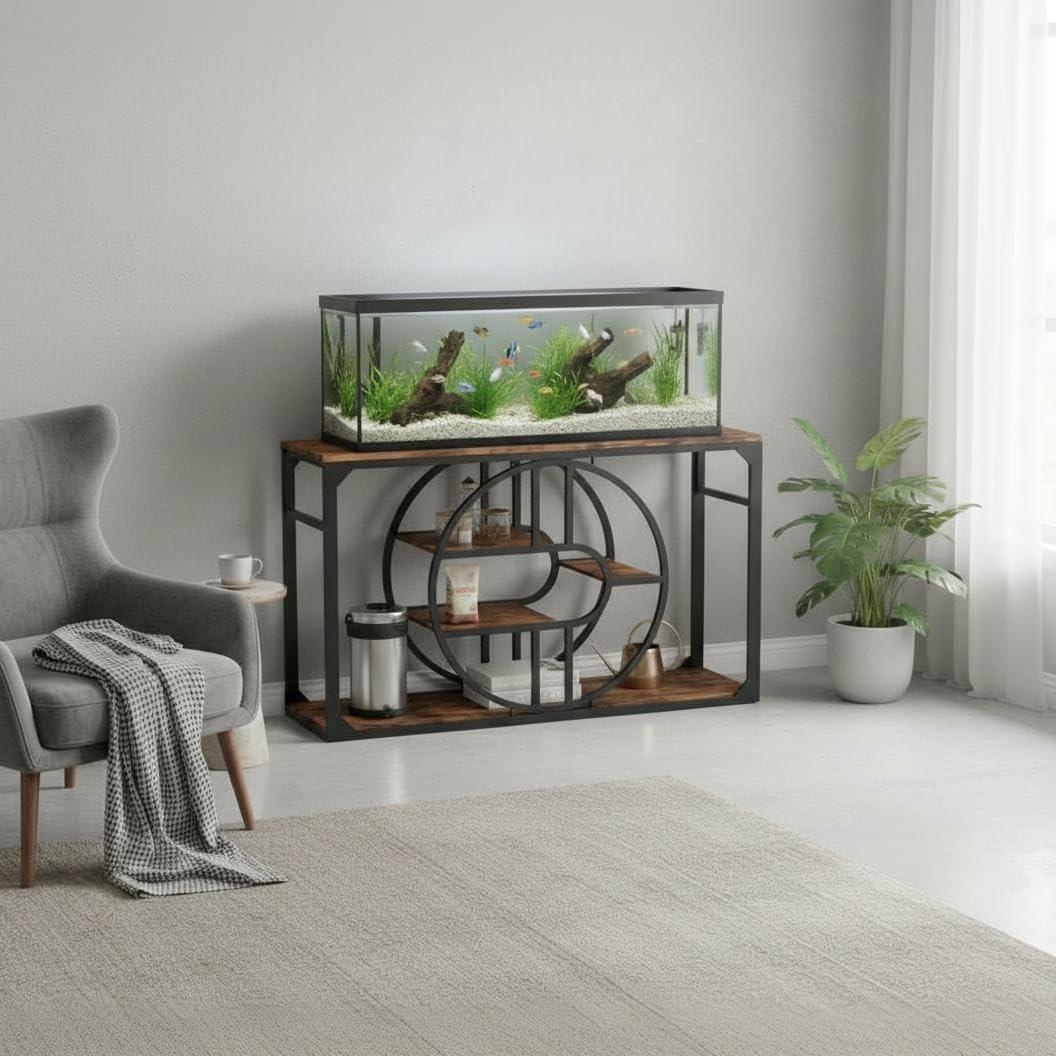 Garvee Metal Aquarium Stand with Power Outlets, Cabinet for Fish Tank Accessories Storage - Suitable for Fish Tank Stand, Turtle, Reptile Terrarium