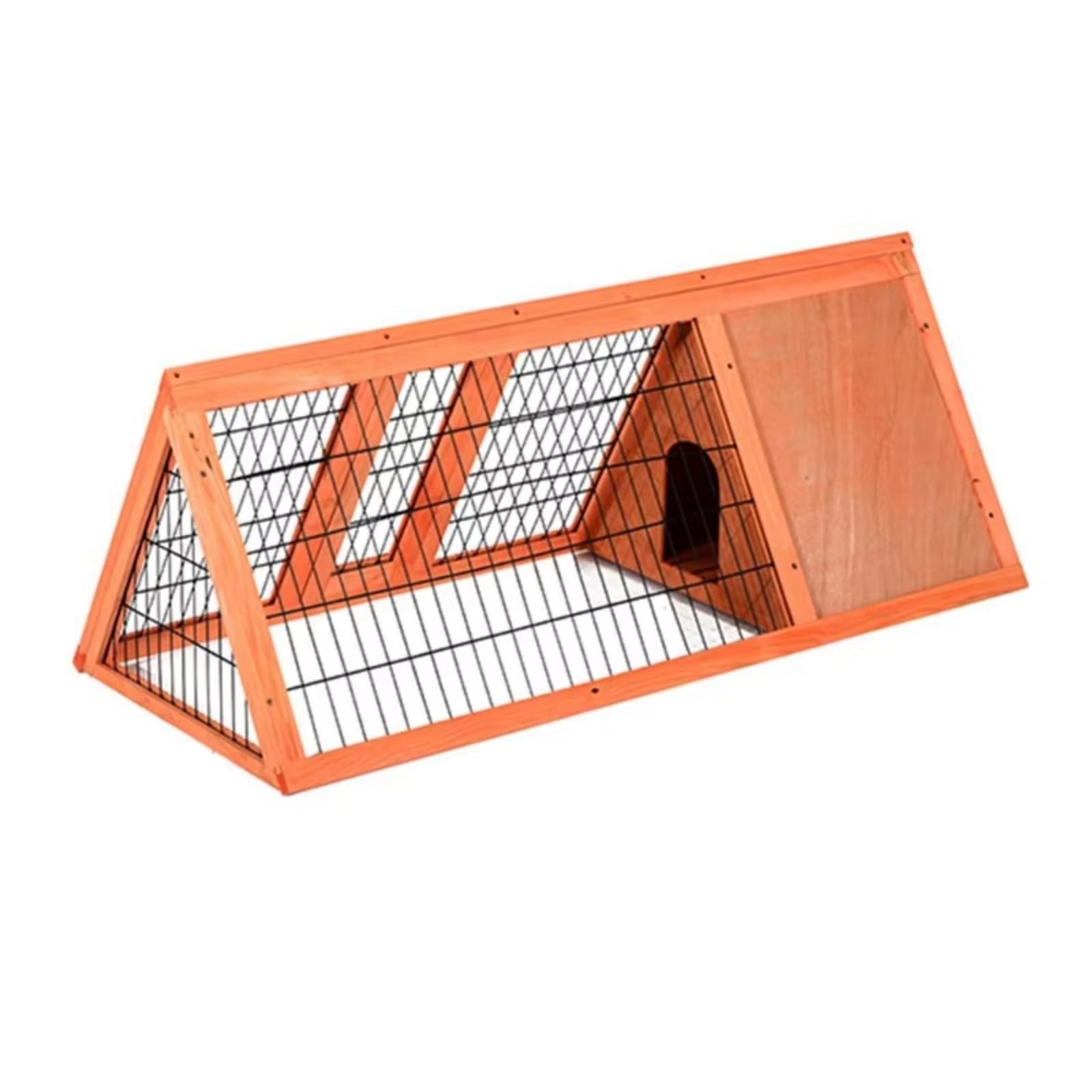 Garvee Wooden Outdoor Small Animal Hutch with Run and Double Doors – Portable A-Frame Rabbit Cage, Chicken & Quail Coop – Ventilated Shelter for Rabbits, Guinea Pigs, Hamsters – Bright Orange Red