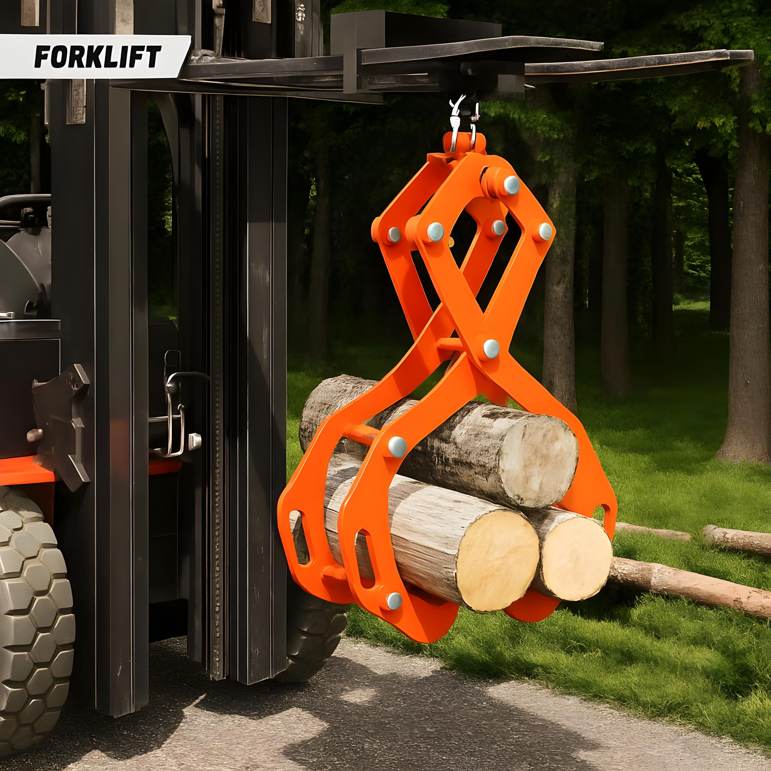 Garvee 28" Log Tongs, 4 Claw Log Grabber Heavy Duty 2200 Lb Capacity, Eagle Claw Design Skidding Tongs Logging Tools for Tractors, Trucks, ATVs, Forklifts