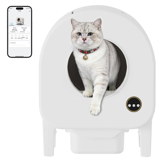 Garvee Self-Cleaning Cat Litter Box, Automatic Smart Pet Litter Box, Large Capacity for Multiple Cats, WiFi-Enabled App Control with Safety Sensors w/Garage Bags