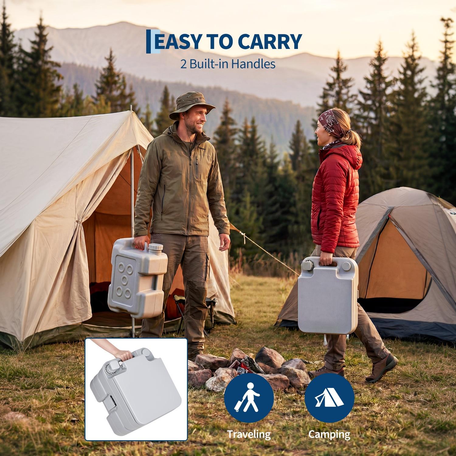 Garvee Portable Travel Toilet - RV Potty with 5.3 Gal Detachable Waste Tank & 3.2 Gal Flush Tank, Push-Button Pressurized Flush Commode for Indoor/Outdoor Camping, Boating, and Hiking