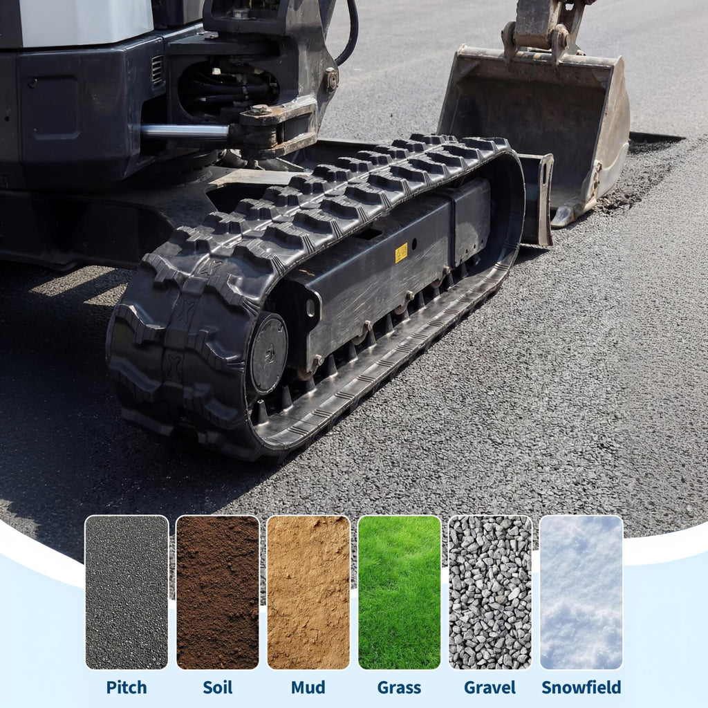 Garvee 180x72x37 Set of 2, Excavator Replacement Tracks with 1872-a High Traction Pattern, Heavy Duty and Tear Resistant Rubber Compound for 0.8-2 Ton Class