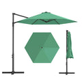 Garvee 9' Cantilever Patio Umbrella, 101.2" W × 94.5" H Round Offset Parasol with UV-Resistant Vented Polyester Canopy and Iron Frame, Dark Green