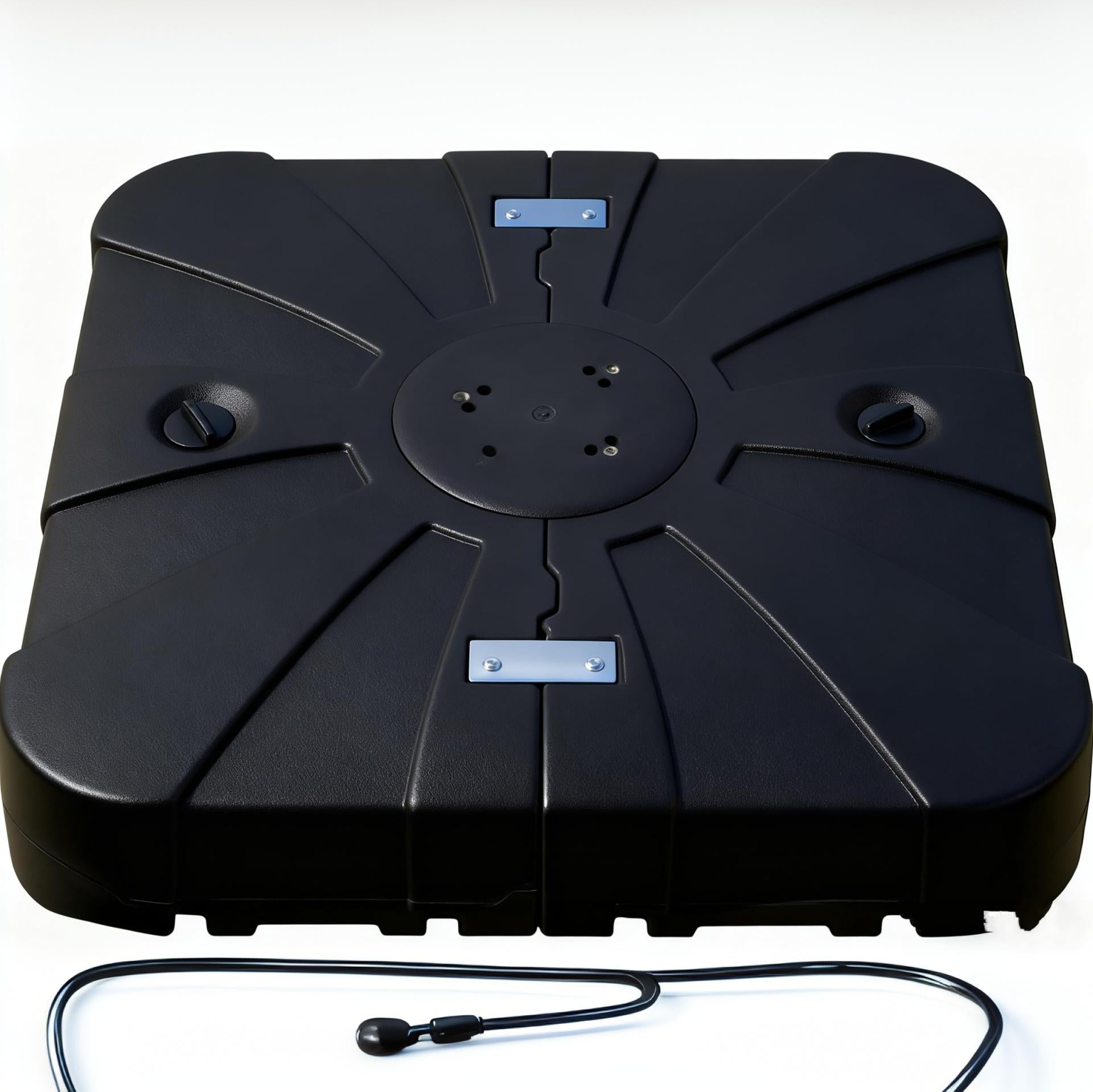 Garvee 130L Outdoor Patio Umbrella Base with Wheels, HDPE Sand & Water Filled Umbrella Stand, Stable Square Base for Garden, Patio & Deck, Black